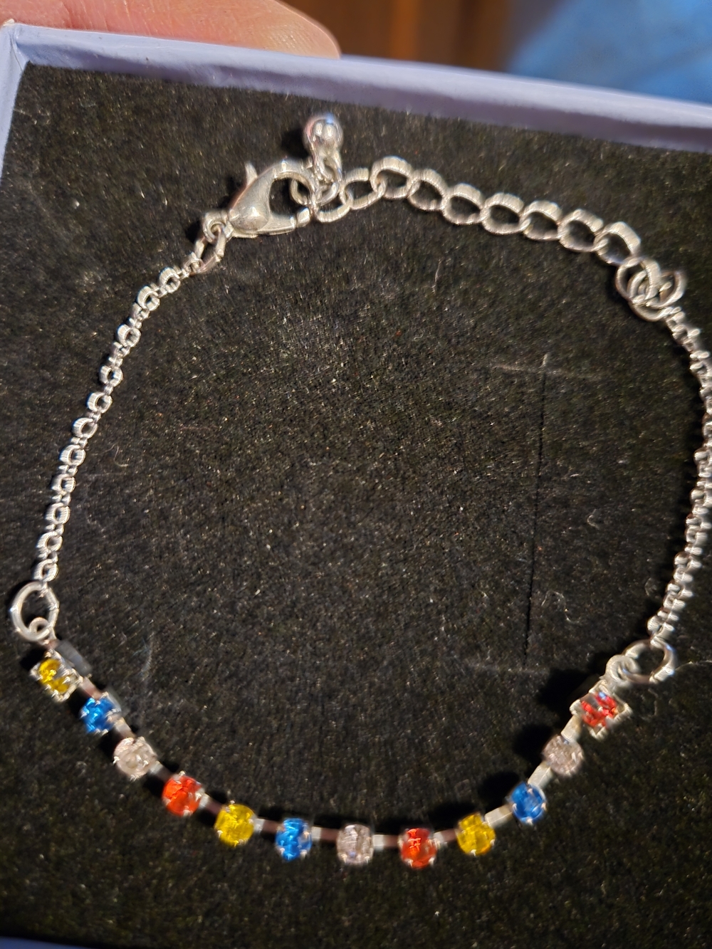 Sterling Silver Multicolor Crystal Bracelet - Women Jewelry - Picture 2 of 6